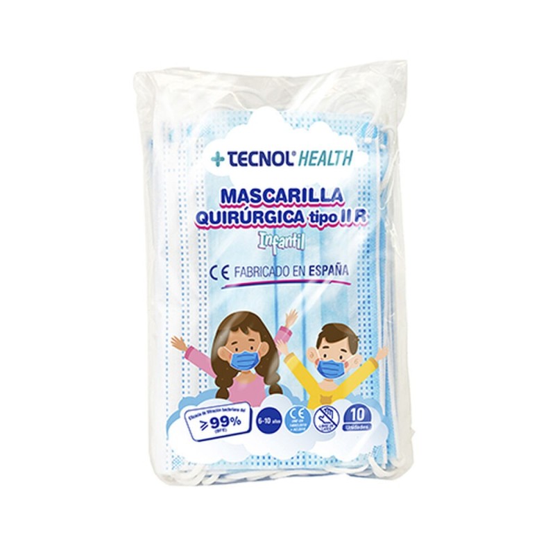 Masque hygiénique Tecnol Enfant 10 Unités Bleu (Enfant) - Acheter à 1,74 € seulement chez Collector's Boutique