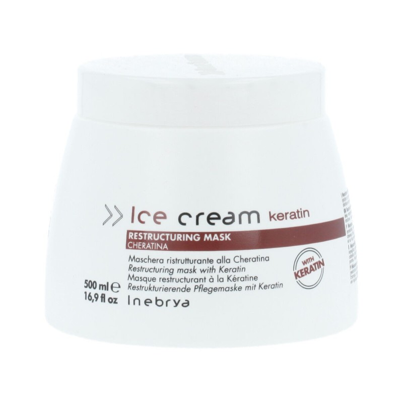 Masque réparateur pour cheveux Inebrya Ice Cream Keratin (500 ml) - Acheter à 8,88 € seulement chez Collector's Boutique