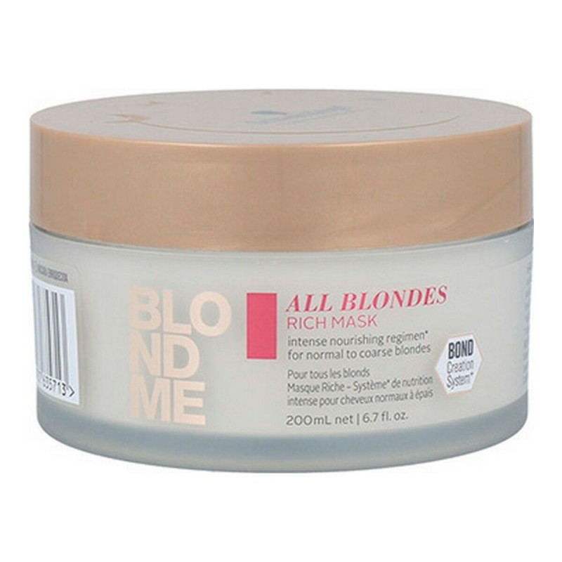 Masque pour cheveux Schwarzkopf Blondme Rich Kératine - Acheter à 11,17 € seulement chez Collector's Boutique