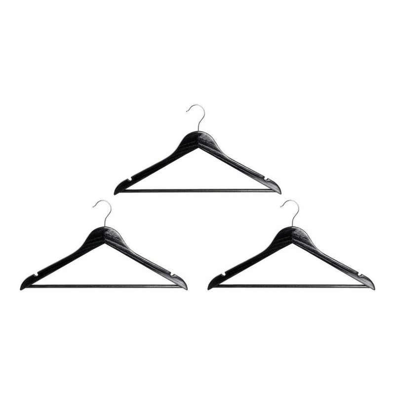 Jeu de porte-manteaux DKD Home Decor Noir Bois Métal (3 pcs) (45 x 1.3 x 22 cm) (3 pcs) - Acheter à 6,32 € seulement chez Collec