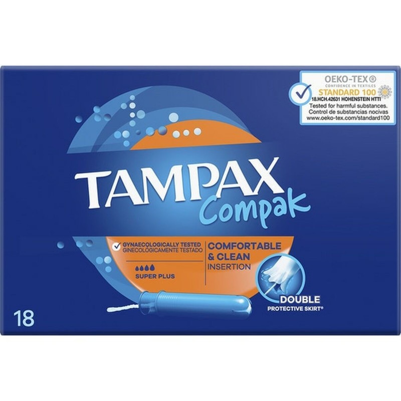 Tampon Super Plus Tampax Compak Applicateur 18 Unités - Acheter à 6,48 € seulement chez Collector's Boutique