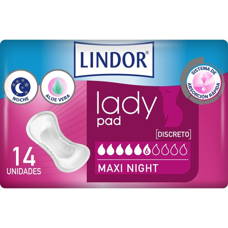 Compresses pour Incontinence Lindor Lady Pad Maxi Nuit 14 Unités - Acheter à 11,67 € seulement chez Collector's Boutique