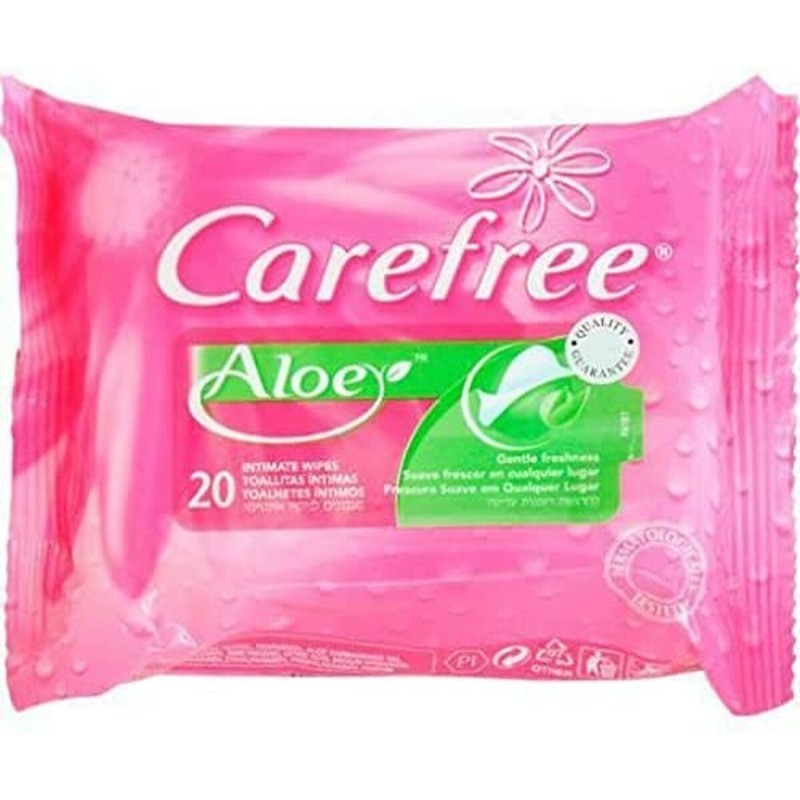 Lingettes imprégnées Carefree Aloe Vera (20 Unités) - Acheter à 2,30 € seulement chez Collector's Boutique