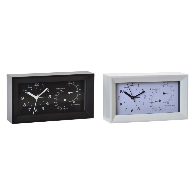 Horloge de table DKD Home Decor Réveil Blanc Noir Plastique (2 pcs) (20 x 5.5 x 11 cm) - Acheter à 16,57 € seulement chez Collec