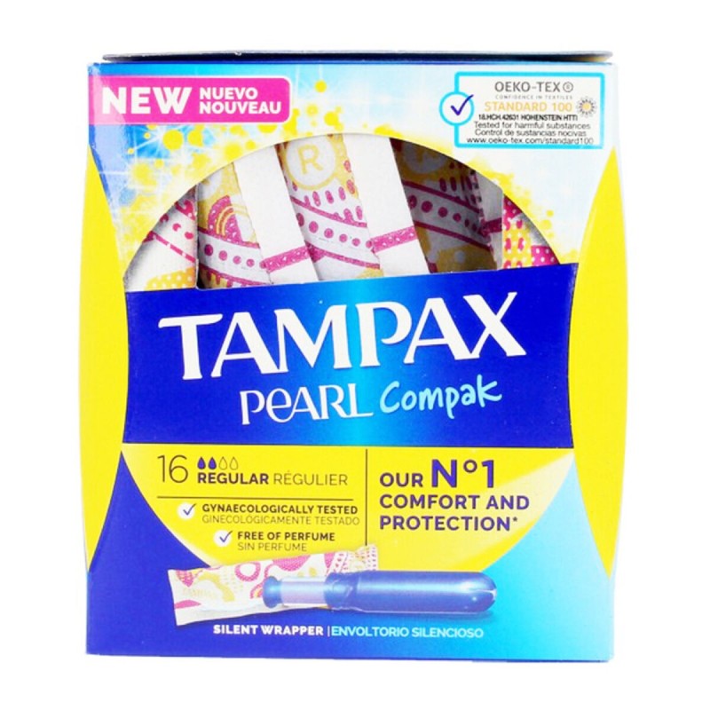 Tampons Réguliers PEARL Tampax (16 uds) (16 uds) (18 uds) - Acheter à 6,28 € seulement chez Collector's Boutique