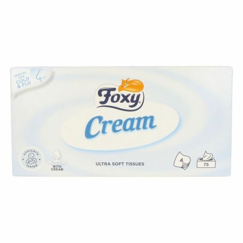 Mouchoirs en Papier Facial Cream Foxy Peaux sensibles (75 uds) - Acheter à 4,15 € seulement chez Collector's Boutique