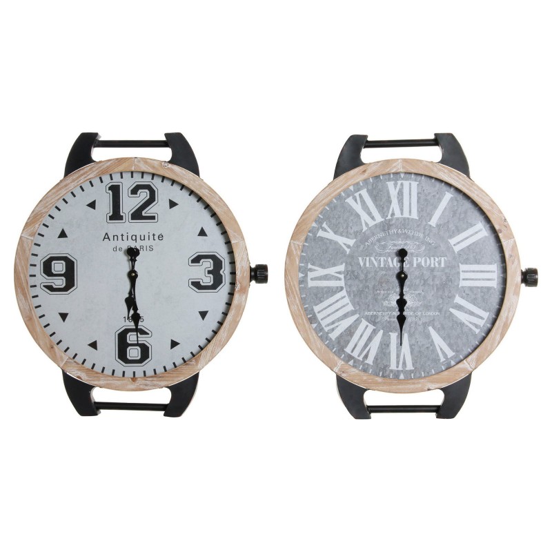 Horloge de table DKD Home Decor De poignet Noir Métal Verre (2 pcs) (65 x 7 x 74 cm) - Acheter à 122,29 € seulement chez Collect