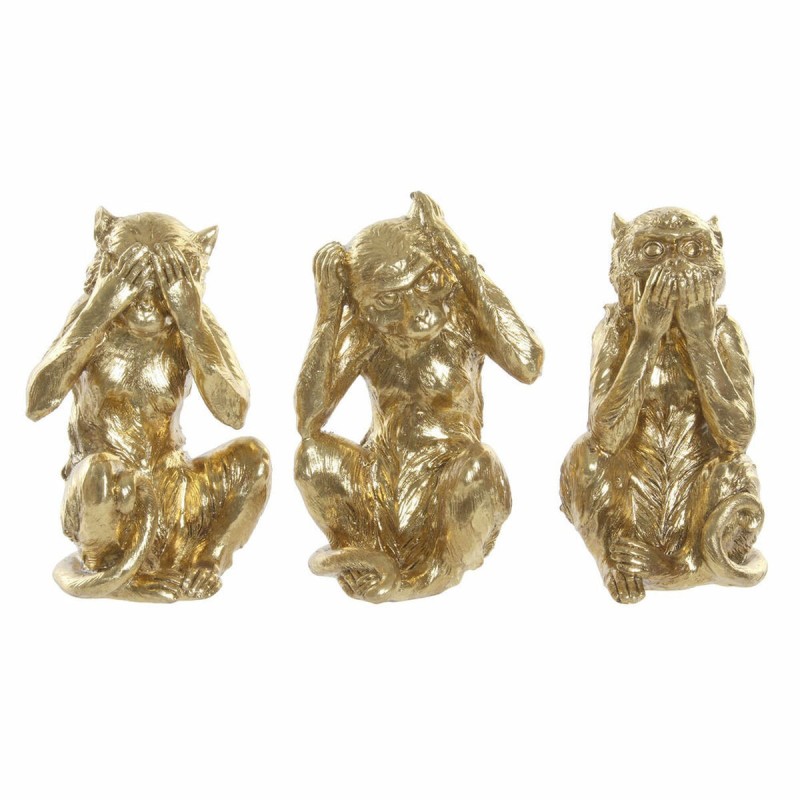 Figurine Décorative DKD Home Decor Résine Singe (3 pcs) (13 x 11 x 19.5 cm) - Acheter à 30,54 € seulement chez Collector's Bouti