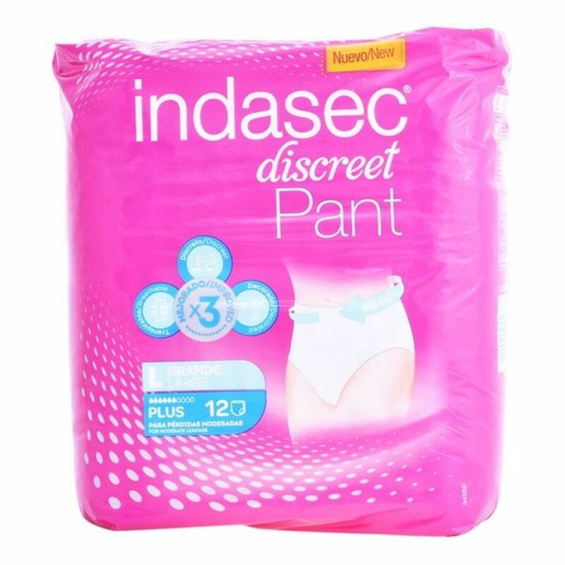 Couches pour Incontinence Pant Plus Talla Grande Indasec (12 uds) (Reconditionné A) - Acheter à 8,34 € seulement chez Collector'