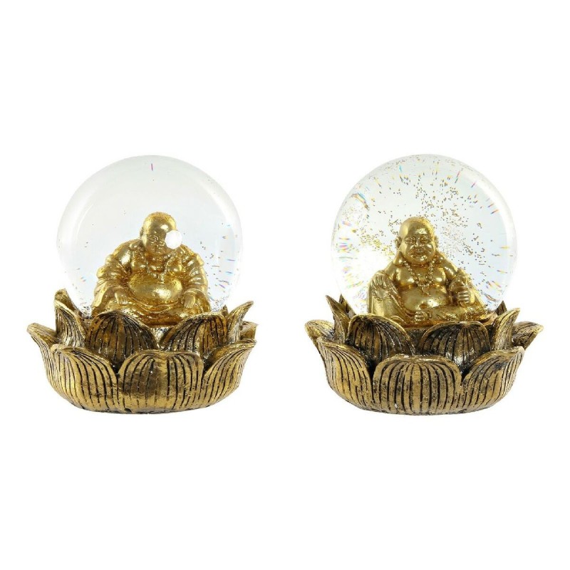 Figurine Décorative DKD Home Decor Résine Verre Buda (2 pcs) (15 x 15 x 16 cm) - Acheter à 29,11 € seulement chez Collector's Bo