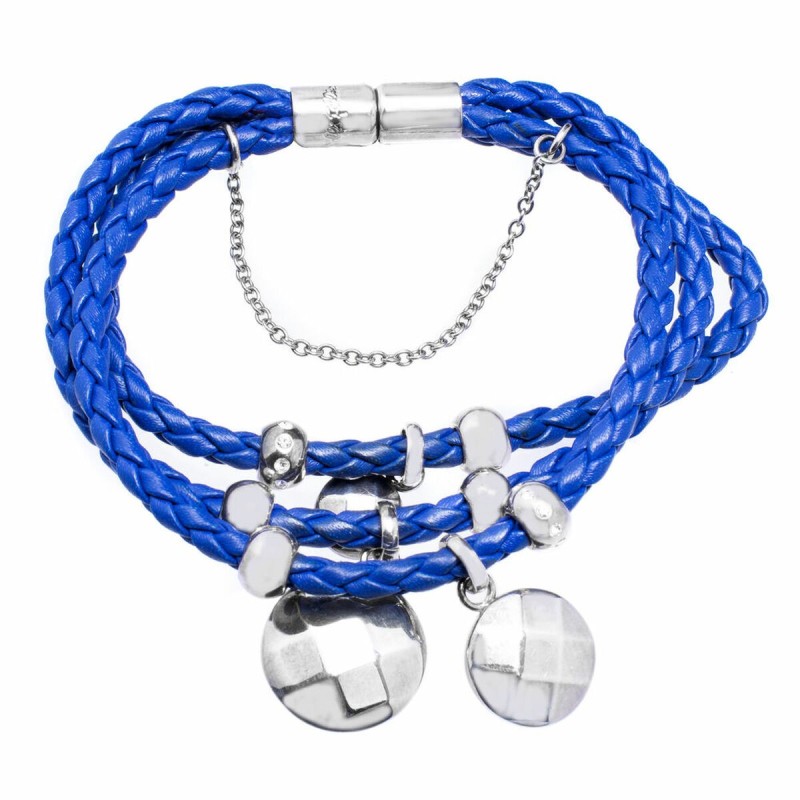 Bracelet Femme Folli Follie 3B1F003CU Bleu Cuir (21 cm) - Acheter à 63,47 € seulement chez Collector's Boutique