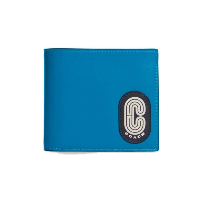 Portefeuille Homme Coach CA002-QBO3H Bleu Cuir (10,5 x 9,5 x 1,5 cm) - Acheter à 97,56 € seulement chez Collector's Boutique