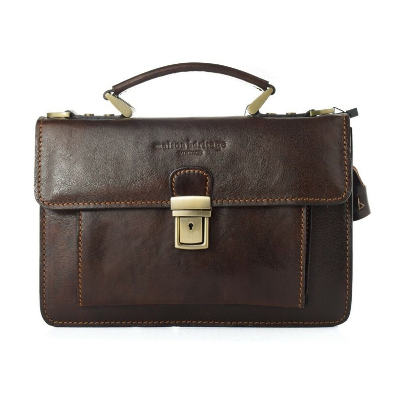 Sac-à-main Femme Maison Heritage EDMOND-MARRON-FONCE Marron (26 x 18 x 8 cm) - Acheter à 144,60 € seulement chez Collector's Bou