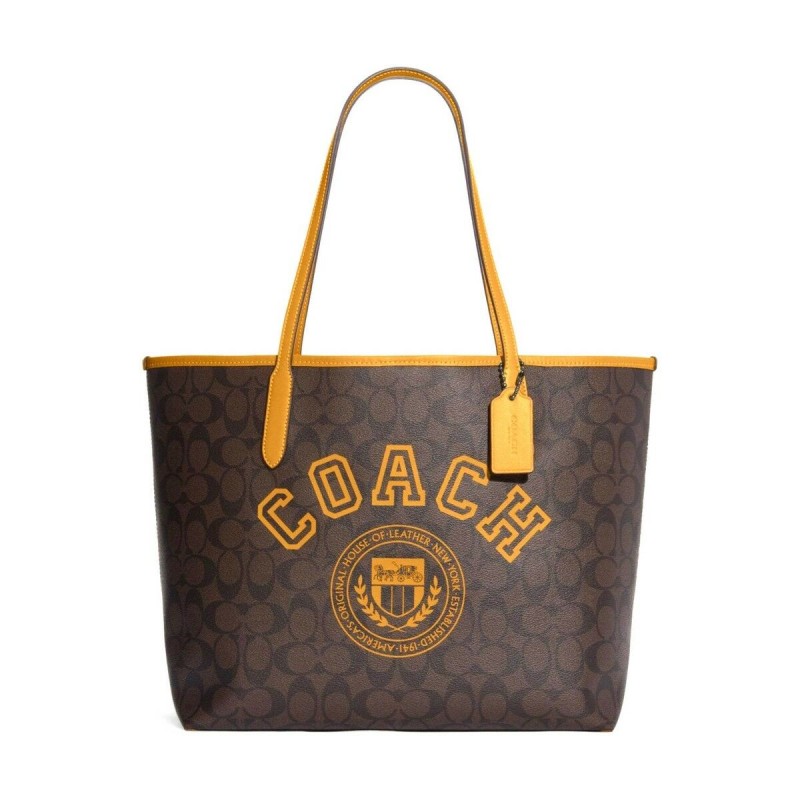 Sac-à-main Femme Coach CB869-QBUOD Marron (44 x 27 x 14 cm) - Acheter à 263,09 € seulement chez Collector's Boutique