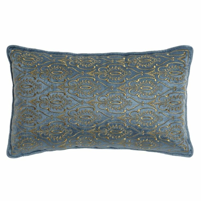 Coussin DKD Home Decor 8424001850396 Bleu Doré Polyester Velours Aluminium (50 x 10 x 30 cm) - Acheter à 21,24 € seulement chez 