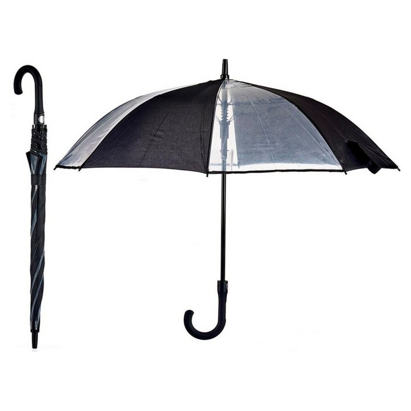 Parapluie Noir Transparent Métal Tissu Plastique (96 x 96 x 84,5 cm) - Acheter à 7,44 € seulement chez Collector's Boutique