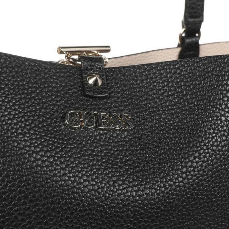 Sac-à-main Femme Guess Alby Toggle Noir Beige - Acheter à 122,44 € seulement chez Collector's Boutique