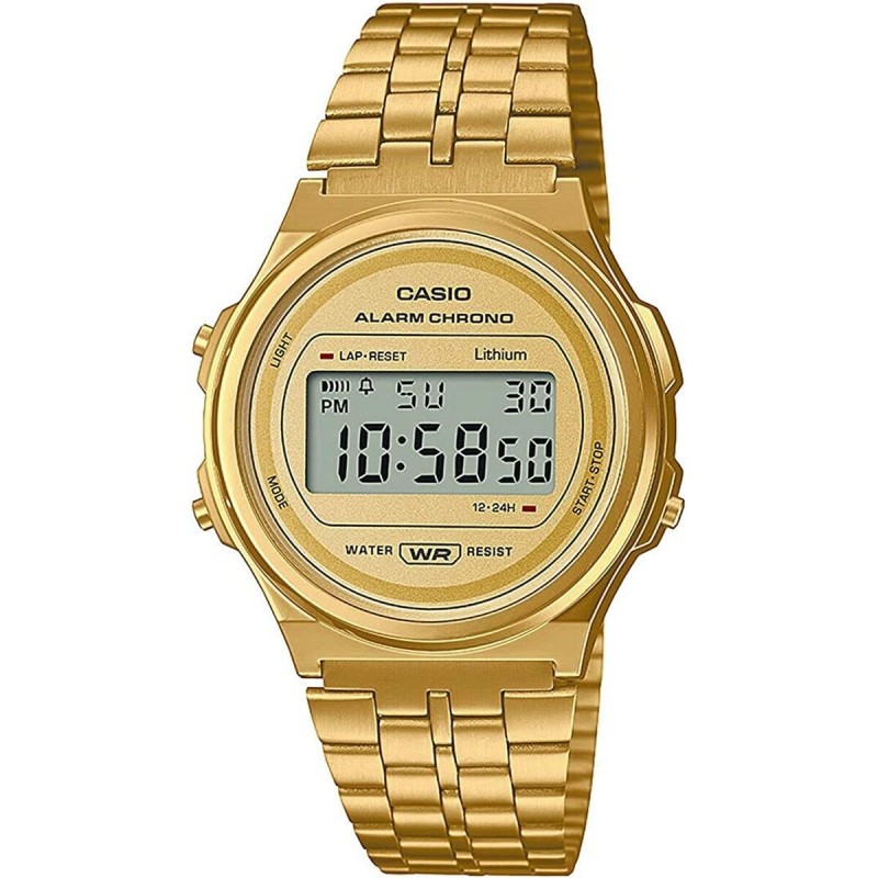 Montre Unisexe Casio A171WEG-9AEF Doré Vintage Multifonction - Acheter à 81,28 € seulement chez Collector's Boutique