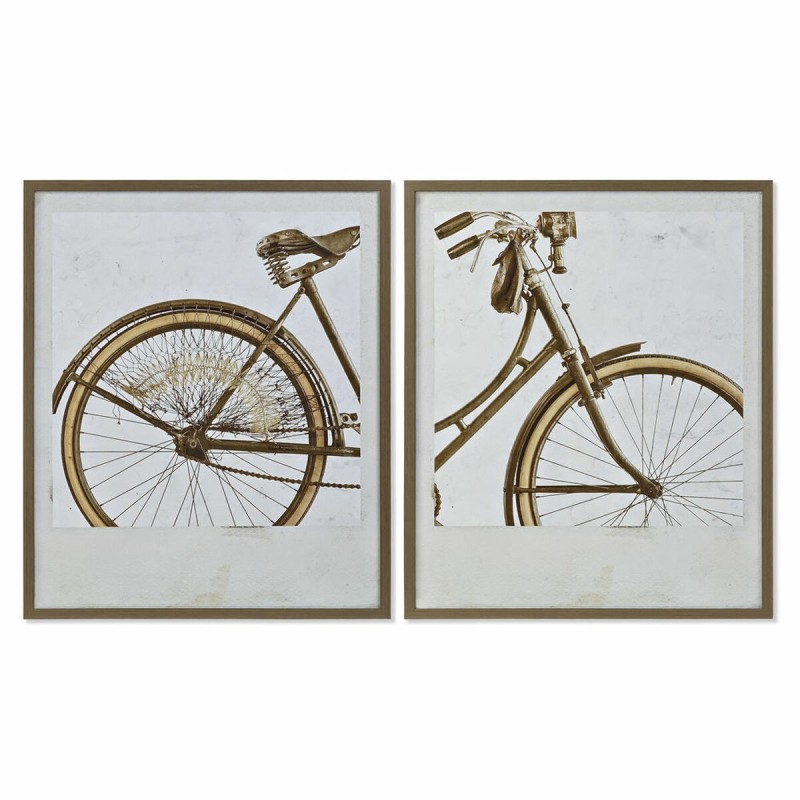 Cadre DKD Home Decor Verre Toile Bicyclette (69 x 3 x 83 cm) - Acheter à 188,78 € seulement chez Collector's Boutique