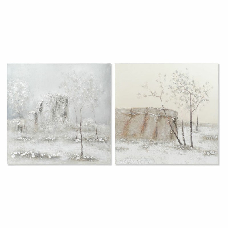 Cadre DKD Home Decor Toile Arbres (100 x 3,8 x 100 cm) (2 Unités) - Acheter à 156,49 € seulement chez Collector's Boutique