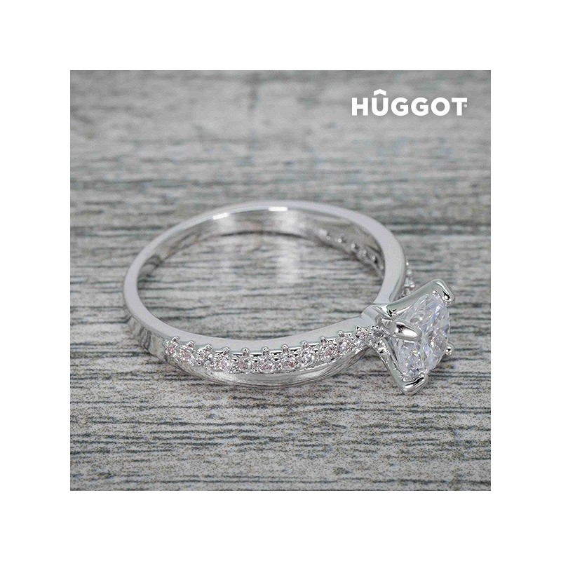 Bague Plaqué Rhodium et Zirconites You & Me Hûggot - Acheter à 5,88 € seulement chez Collector's Boutique