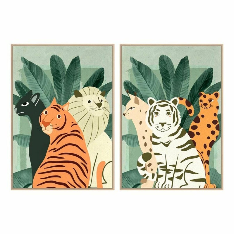 Cadre DKD Home Decor Tropical animaux (83 x 4,5 x 123 cm) (2 Unités) - Acheter à 112,25 € seulement chez Collector's Boutique