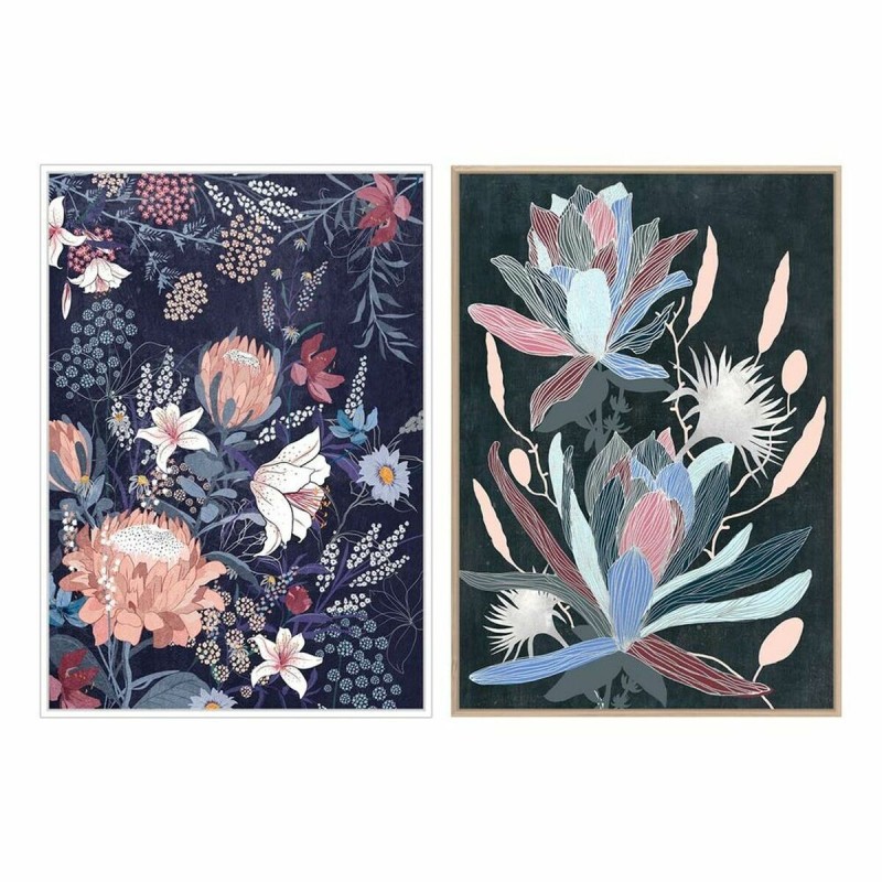 Cadre DKD Home Decor Fleurs Moderne (53 x 4,3 x 73 cm) (2 Unités) - Acheter à 54,68 € seulement chez Collector's Boutique