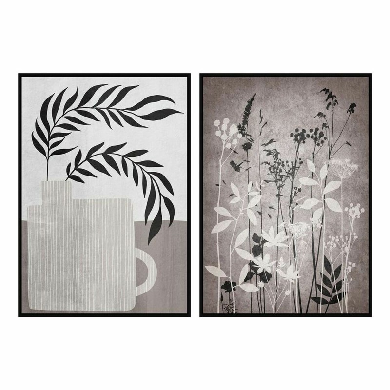 Cadre DKD Home Decor Moderne Feuille d'une plante (53 x 4,5 x 73 cm) (2 Unités) - Acheter à 54,68 € seulement chez Collector's B