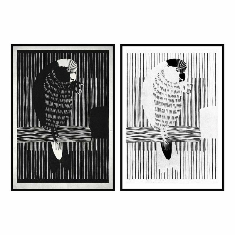 Cadre DKD Home Decor Perroquet Moderne (83 x 4,5 x 123 cm) (2 Unités) - Acheter à 112,25 € seulement chez Collector's Boutique