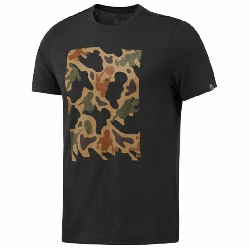 T-shirt à manches courtes homme Reebok Sportswear Training Camouflage Noir - Acheter à 20,46 € seulement chez Collector's Boutiq