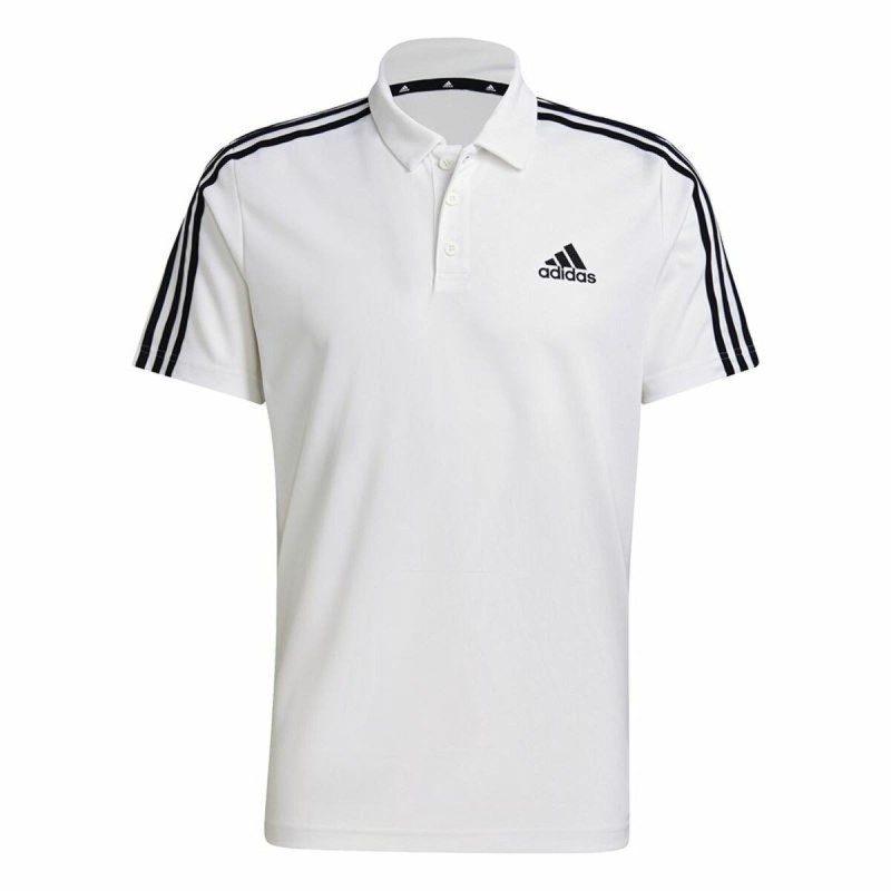 Polo à manches courtes homme Adidas Primeblue 3 Stripes Blanc - Acheter à 34,37 € seulement chez Collector's Boutique