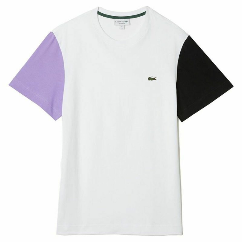 T-shirt à manches courtes homme Lacoste Colorblock Blanc - Acheter à 55,01 € seulement chez Collector's Boutique