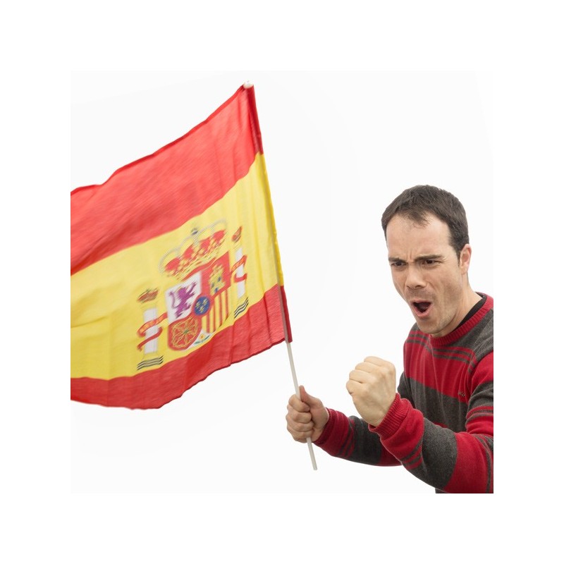 Drapeau de l'Espagne avec Bâton (60 x 90 cm) - Acheter à 0,74 € seulement chez Collector's Boutique