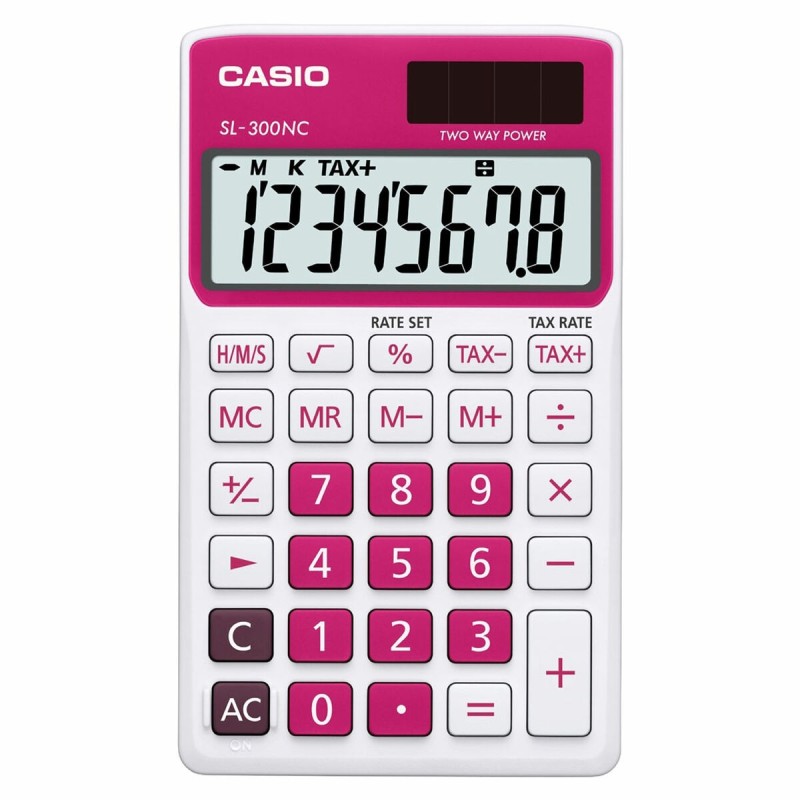 Calculatrice Casio SL-300-NC-RD Blanc Résine (1,1 x 7,7 x 7,5 cm) - Acheter à 11,26 € seulement chez Collector's Boutique