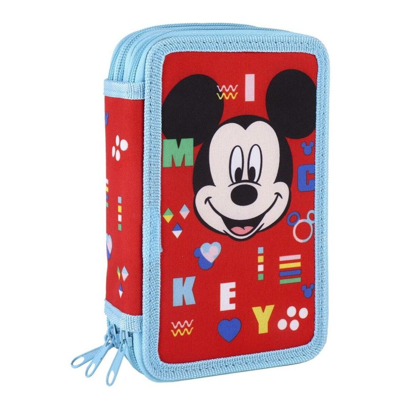 Pochette à crayons triple Mickey Mouse 43 Pièces Rouge (12 x 19,5 x 6,5 cm) - Acheter à 18,40 € seulement chez Collector's Bouti