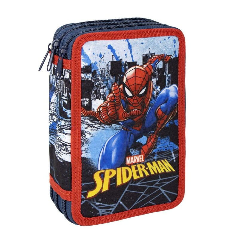 Pochette à crayons triple Spiderman 43 Pièces Bleu (12 x 19,5 x 6,5 cm) - Acheter à 18,40 € seulement chez Collector's Boutique