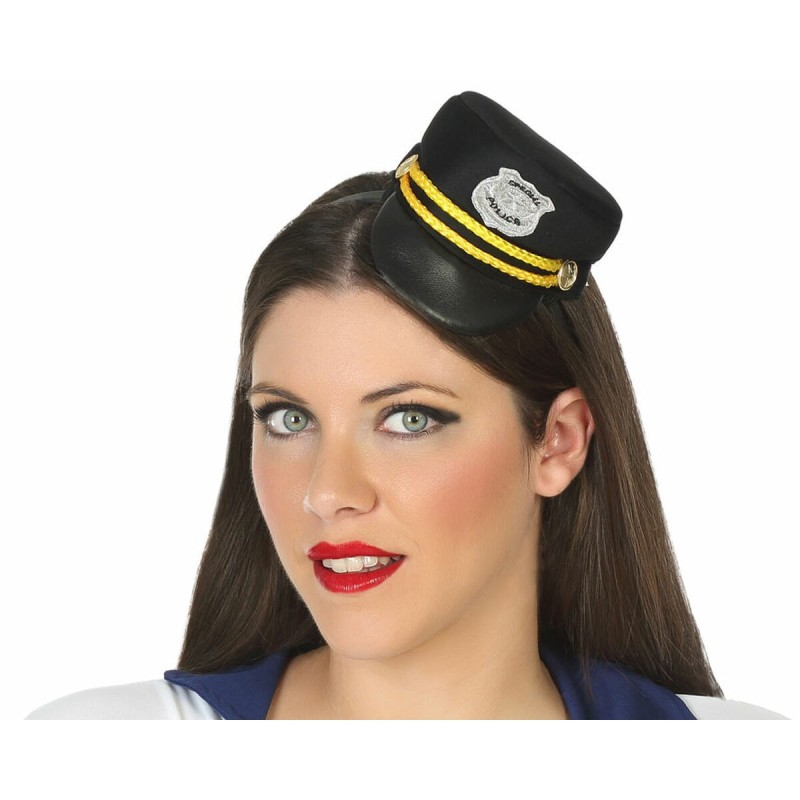 Serre-tête Casquette de police Chapeau Mini Noir - Acheter à 3,17 € seulement chez Collector's Boutique