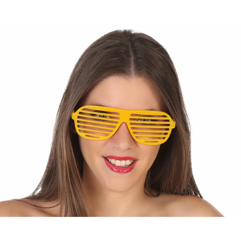 Lunettes Disco Fiesta A rayures Jaune - Acheter à 1,93 € seulement chez Collector's Boutique