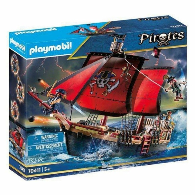 Playset Pirates- Skull Pirate Ship Playmobil 70411 (132 pcs - Acheter à 77,16 € seulement chez Collector's Boutique