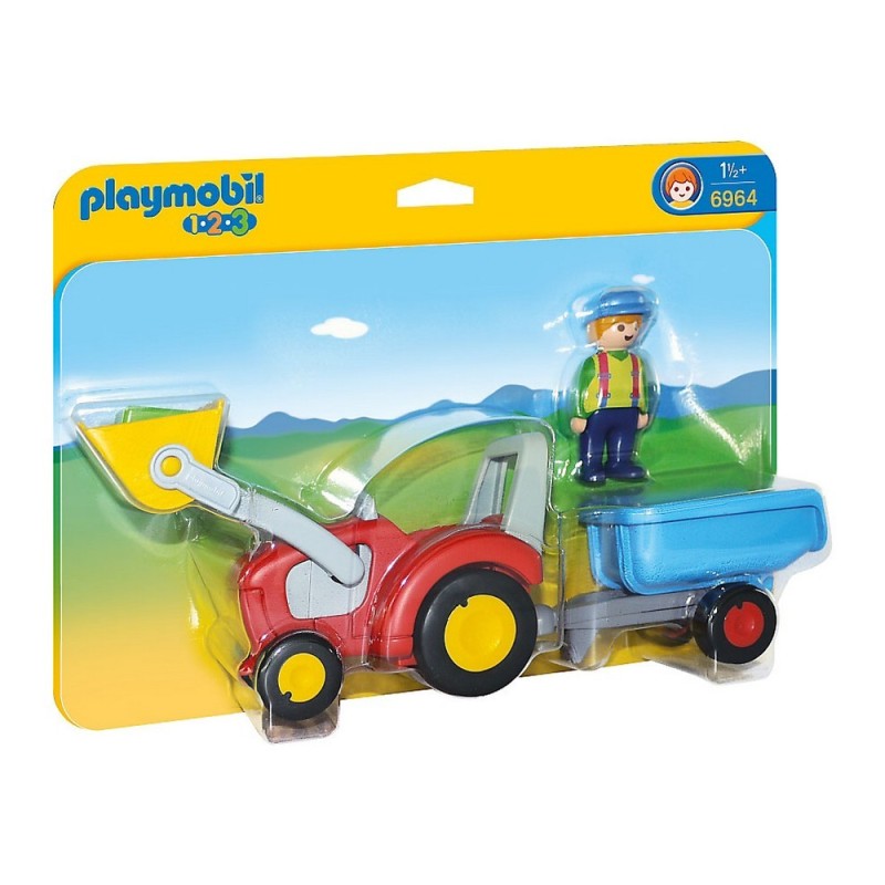 Playset Playmobil 1,2,3 Tractor with Trailer 6964 - Acheter à 20,21 € seulement chez Collector's Boutique