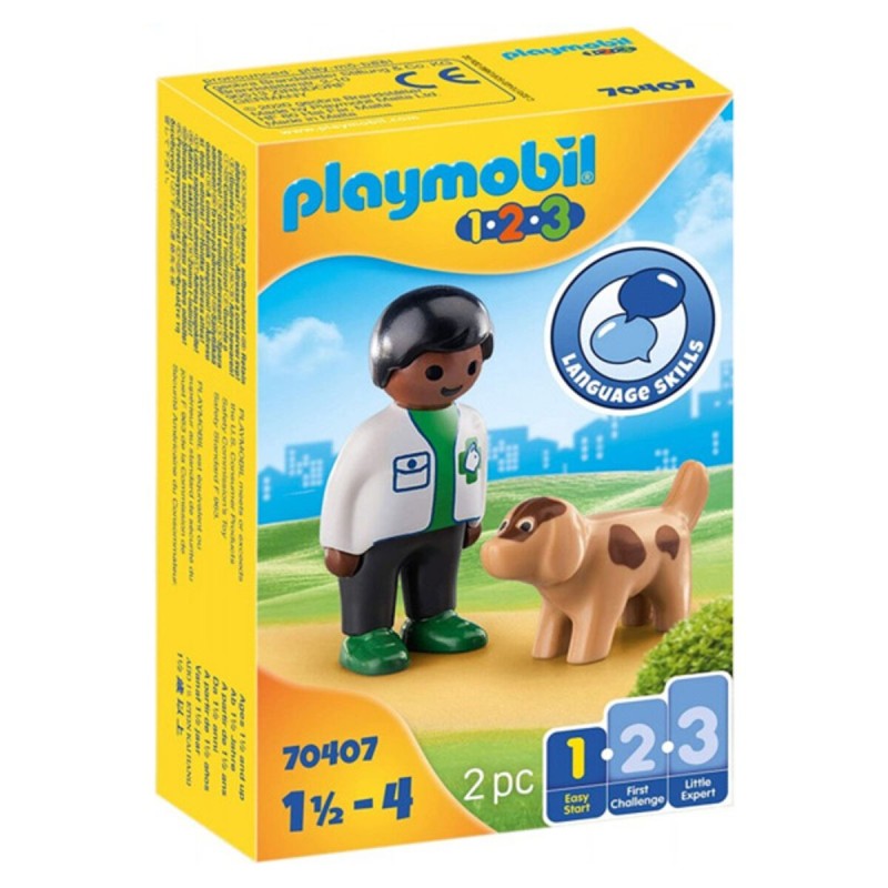 Playset 1,2,3 Veterinary with Dog Playmobil 70407 (2 pcs) - Acheter à 7,20 € seulement chez Collector's Boutique