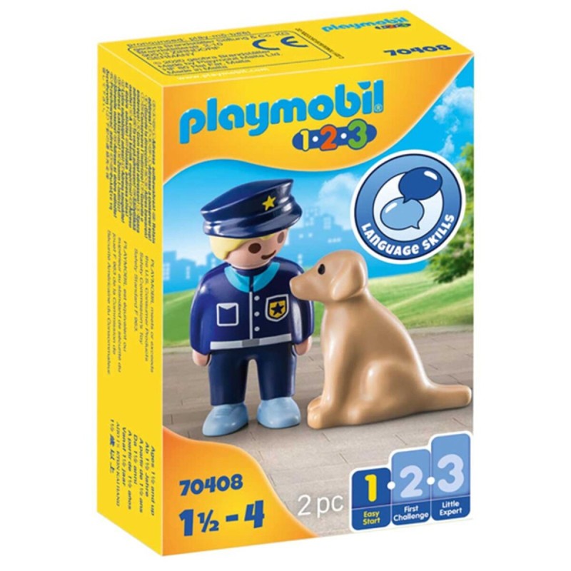 Playset Police with Dog 1 Easy Starter Playmobil 70408 (2 pcs) - Acheter à 7,20 € seulement chez Collector's Boutique