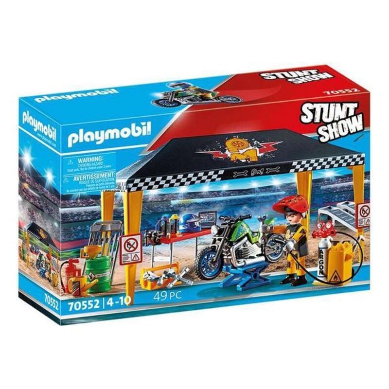 Playset Stuntshow Garage Playmobil 70552 (49 pcs) - Acheter à 29,11 € seulement chez Collector's Boutique