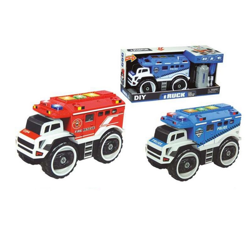 Camion Jugatoys Sapeur-pompier Police Lumières 2 Unités avec son (16 x 11,8 x 25 cm) - Acheter à 18,35 € seulement chez Collecto