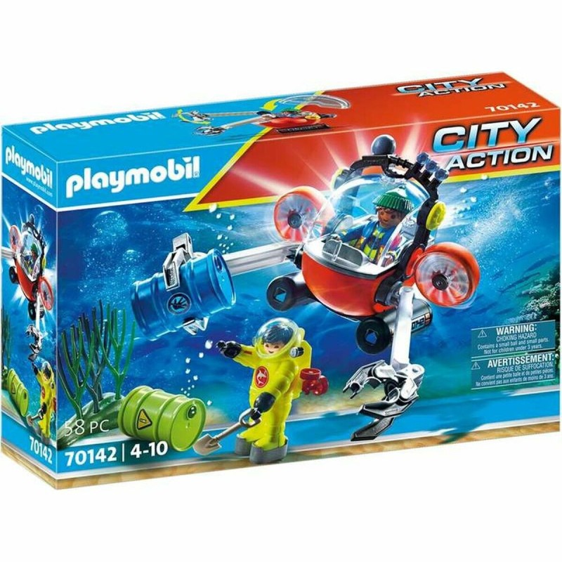 Playset Playmobil City Action Environment Mission Sous-marin 70142 (58 pcs) - Acheter à 27,42 € seulement chez Collector's Bouti