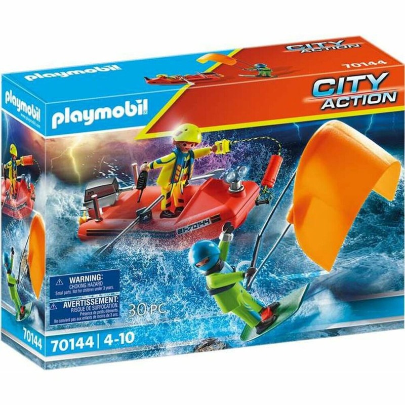 Playset Playmobil City Action Kitesurfer Rescue With Speedboat 70144 (30 pcs) - Acheter à 19,57 € seulement chez Collector's Bou