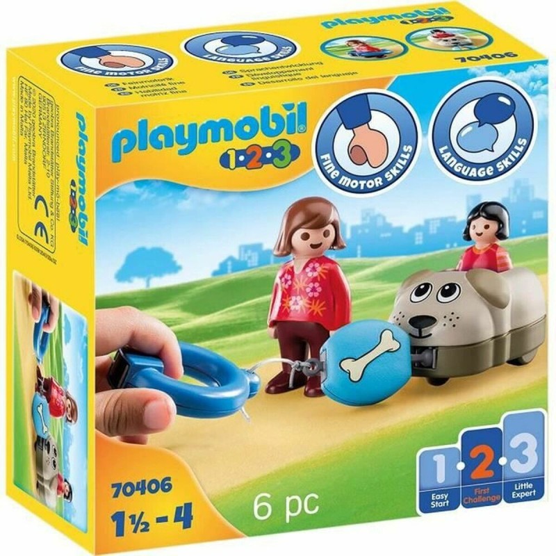 Playset Playmobil 1.2.3 Chien Enfants 70406 (6 pcs) - Acheter à 14,64 € seulement chez Collector's Boutique