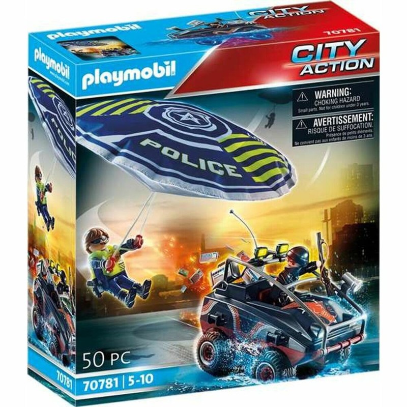 Playset Playmobil City Action Police Parachute with Amphibious Vehicle 70781 (50 pcs) - Acheter à 26,45 € seulement chez Collect