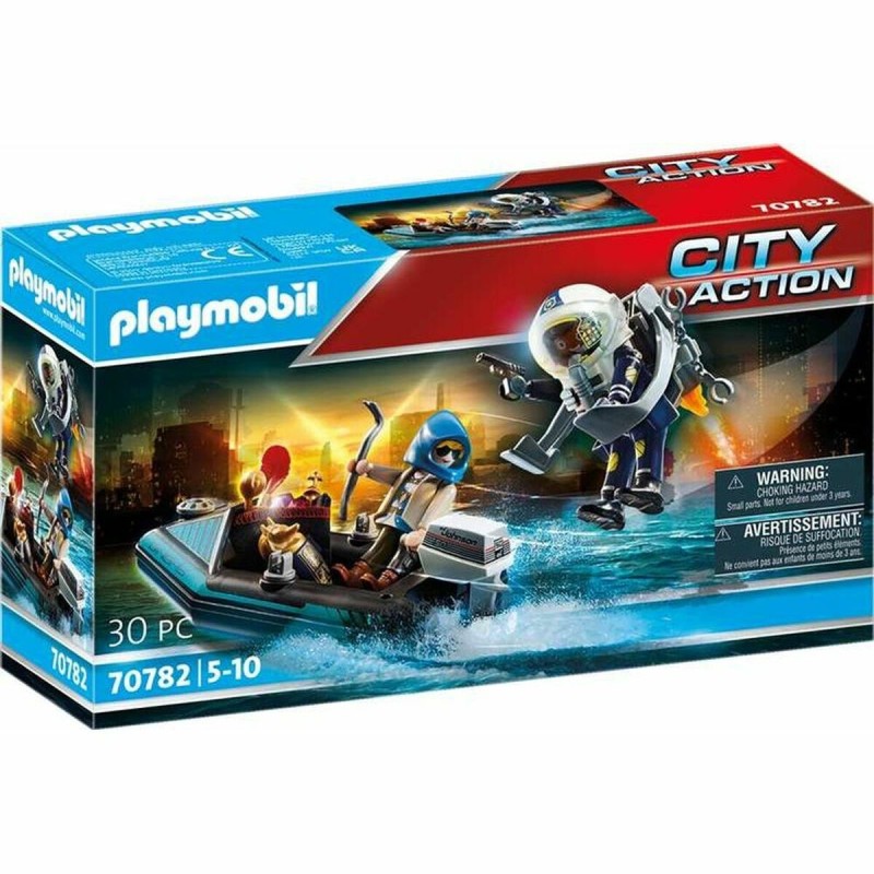 Playset Playmobil City Action Police Jet Pack with Boat 70782 (30 pcs) - Acheter à 19,61 € seulement chez Collector's Boutique