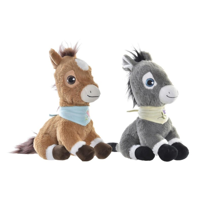 Jouet Peluche DKD Home Decor Âne Gris Marron Polyester Enfant (2 Unités) - Acheter à 32,20 € seulement chez Collector's Boutique